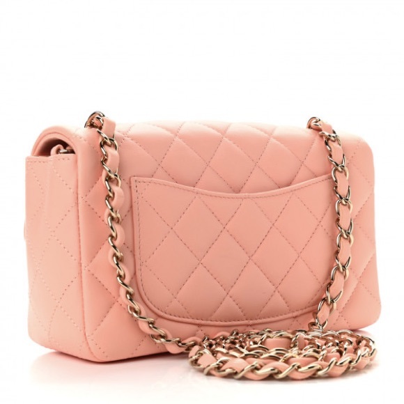 CHANEL MINI Lambskin Quilted Mini Rectangular Flap Light Orange - Picture 4 of 17